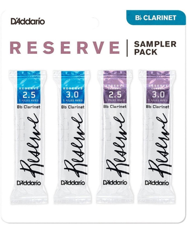 D'ADDARIO Reserve Reed Sampler Pack Filed - Bb Clarinet #2.5/3.0