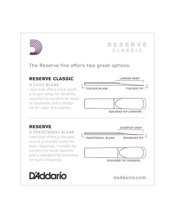 D'ADDARIO Reserve Classic Bb Clarinet #2.0 - 10 Box