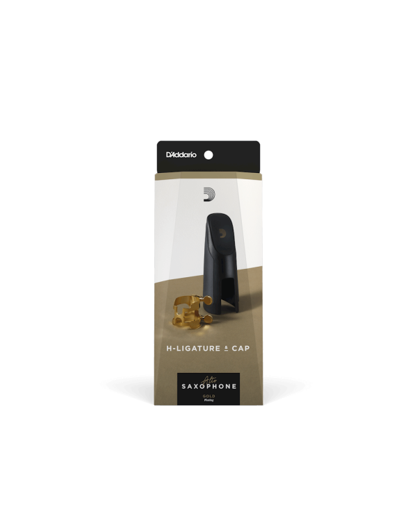 D'ADDARIO H-LIGATURE & CAP FOR ALTO SAXOPHONE Gold-Plated