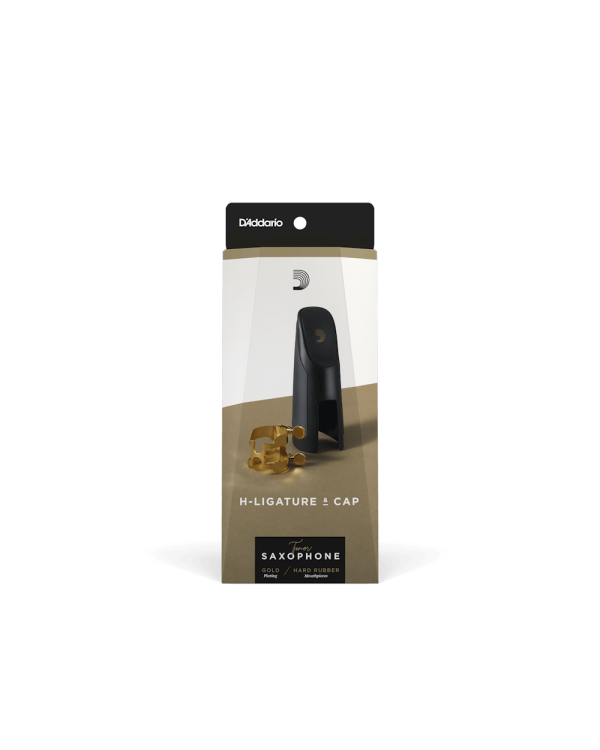 D'ADDARIO H-LIGATURE & CAP FOR TENOR SAXOPHONE Gold-Plated