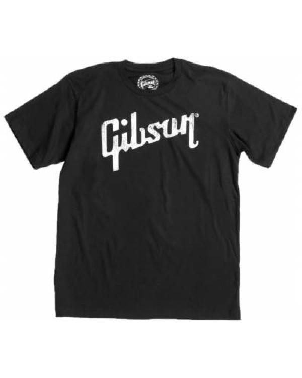 GIBSON DISTRESSED GIBSON LOGO T (BLACK) LARGE Футболка