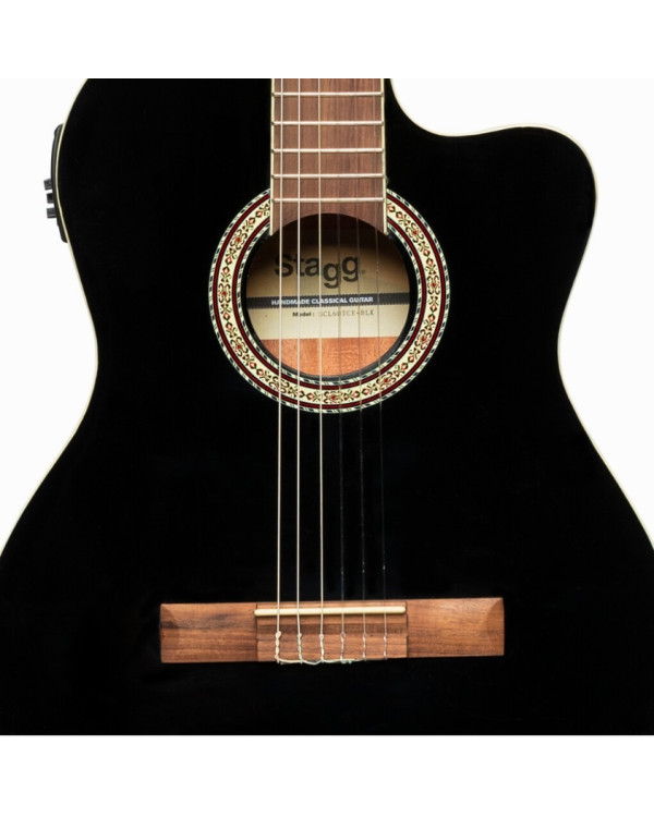Електроакустична гітара STAGG N SCL60 TCE-BLK