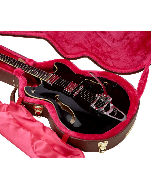 Кейс для напівакустичної електрогітари GATOR GW-335-BROWN Semi-Hollow Guitar Deluxe Wood Case