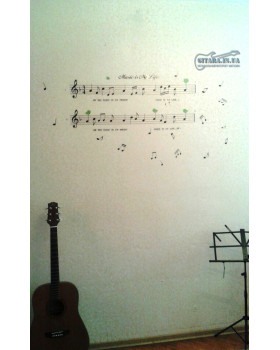 Наклейка на стіну ALL SOUNDS Music Is My Life Нотний стан