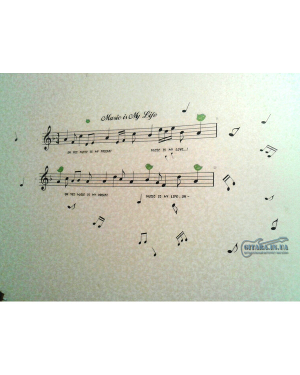 Наклейка на стіну ALL SOUNDS Music Is My Life Нотний стан