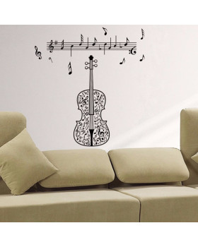 Наклейка на стіну ALL SOUNDS Violin Music Скрипка та Ноти-foto2