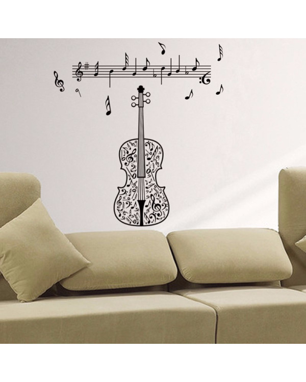 Наклейка на стіну ALL SOUNDS Violin Music Скрипка та Ноти