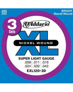 Струни для електрогітари DADDARIO EXL120-3D