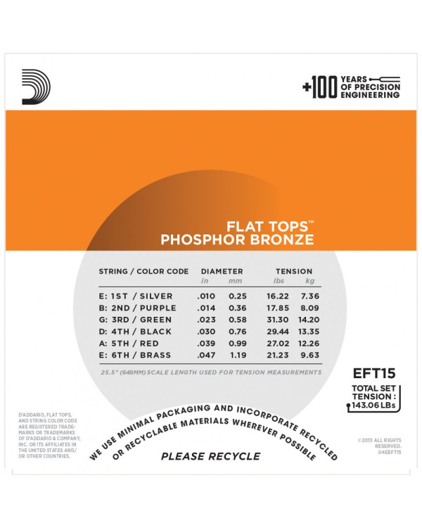 DADDARIO EFT15 Струни для акустичної гітари