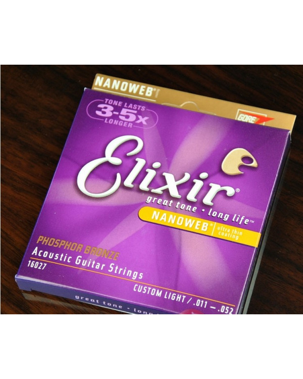Струни для акустичної гітариELIXIR PB NW CL Acoustic Phosphor Bronze NanoWeb (.011-.052)