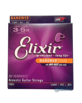 Струни для акустичної гітариELIXIR AC NW L Acoustic 80/20 Bronze NanoWeb 11052 (.012 -.053)