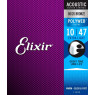 Струни для акустичної гітариELIXIR AC PW EL Acoustic 80/20 Bronze PolyWeb 11000 (.010-.047)