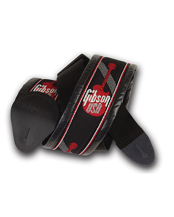 GIBSON ASGG-700 WOVEN STYLE 3' STRAP W/GIBSON LOGO - RED Ремінь гітарний