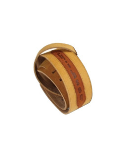 GIBSON ASGG-BL010 BRUSHED LEATHER STRAP TAN W/COGNAC Ремінь гітарний шкіряний-foto3