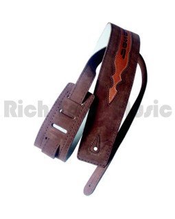 GIBSON ASGG-BL020 BRUSHED LEATHER STRAP BROWN W/COGNAC Ремінь гітарний шкіряний-foto2