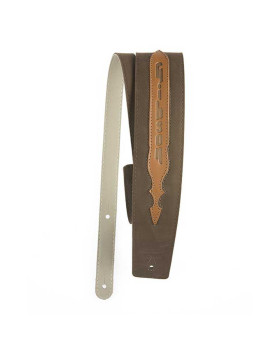 GIBSON ASGG-BL020 BRUSHED LEATHER STRAP BROWN W/COGNAC Ремінь гітарний шкіряний