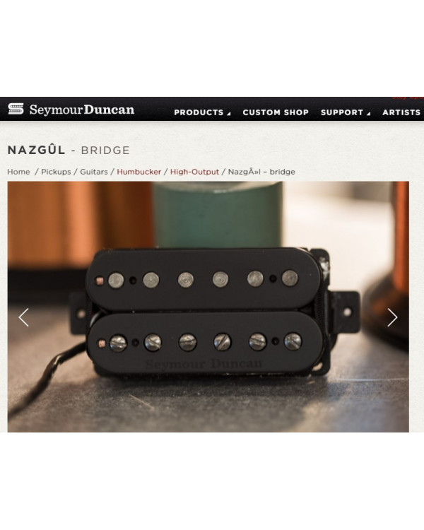 SEYMOUR DUNCAN NAZGUL BRIDGE BLACK Хамбакер керамічний
