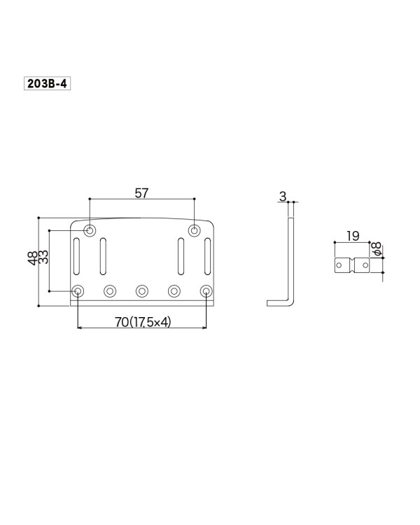 Бридж для басгітари 4-струнний GOTOH 203B4 Cosmo Black