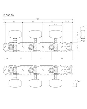 Кілки для класичної гітари, 3+3 GOTOH 35G350 N-foto3