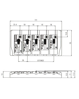 Бридж для 5-струнной басгітари PAXPHIL BB405 CR-foto2