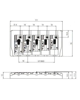 Бридж для 5-струнной басгітари PAXPHIL BB405 BK-foto2