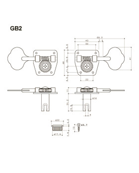 Кілки для басгітари, 4 в линию GOTOH GB2L N-foto2