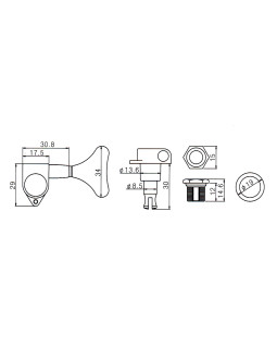 Кілки для басгітари PAXPHIL JB150 2+2 CR-foto2