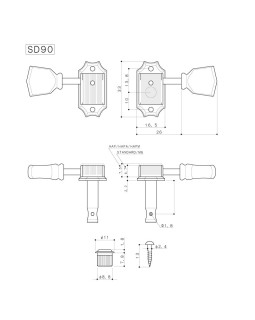 Кілки для електрогітари, 3+3 GOTOH SD90-SLMG N-foto5