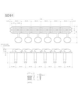 Кілки для електрогітари, 6 в линию GOTOH SD91-05ML N-foto4