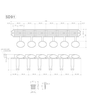 Кілки для електрогітари, 6 в линию GOTOH SD91-05ML N-foto4