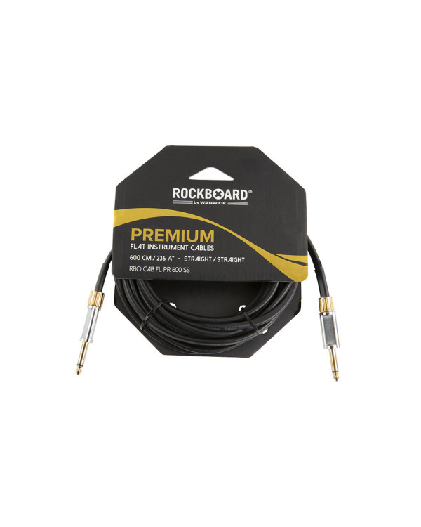 ROCKBOARD Premium Flat Instrument Cable, Straight/Straight (600 cm)