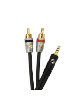 D'ADDARIO PW-MP-05 Custom Series Dual RCA to 3.5 Stereo Mini Jack Cable (1.5m)