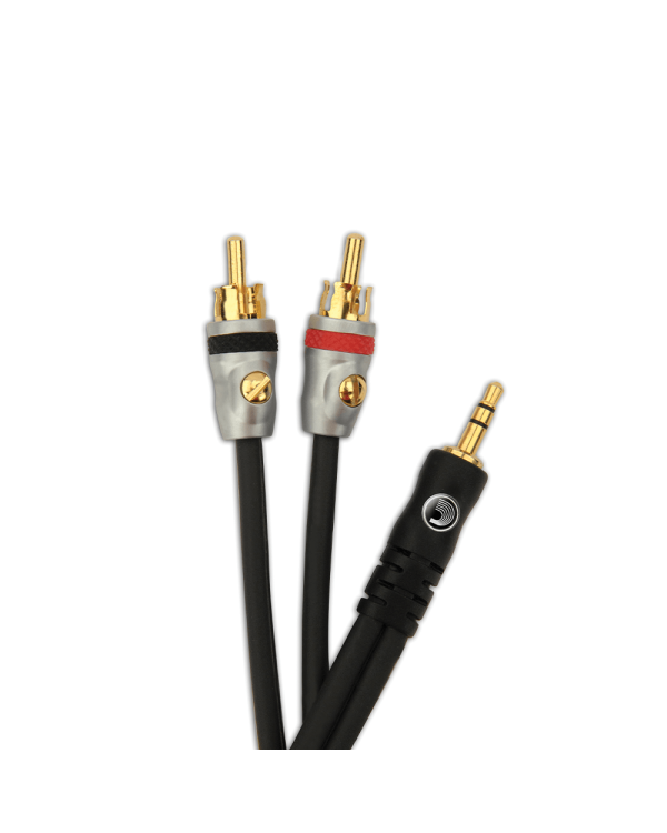 D'ADDARIO PW-MP-05 Custom Series Dual RCA to 3.5 Stereo Mini Jack Cable (1.5m)