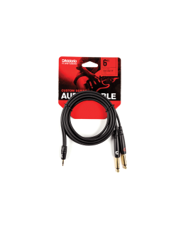 D'ADDARIO PW-MPTS-06 Custom Series 1/8” to Dual 1/4” Audio Cable (1.8m)-foto3