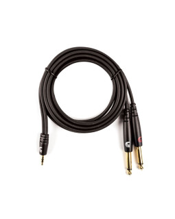 D'ADDARIO PW-MPTS-06 Custom Series 1/8” to Dual 1/4” Audio Cable (1.8m)