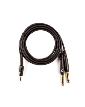D'ADDARIO PW-MPTS-06 Custom Series 1/8” to Dual 1/4” Audio Cable (1.8m)