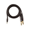 D'ADDARIO PW-MPTS-06 Custom Series 1/8” to Dual 1/4” Audio Cable (1.8m)