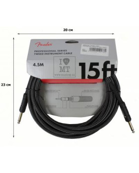 FENDER CABLE PROFESSIONAL SERIES 15' GREY TWEED Кабель інструментальний-foto2