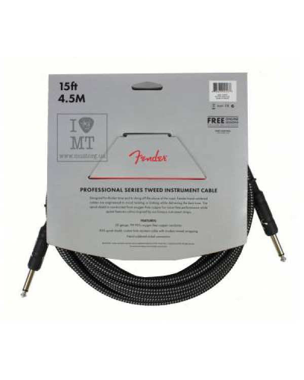 FENDER CABLE PROFESSIONAL SERIES 15' GREY TWEED Кабель інструментальний
