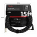 FENDER CABLE DELUXE SERIES 15' ANGLED BLACK TWEED Кабель інструментальний