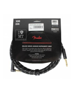 FENDER CABLE DELUXE SERIES 10' ANGLED BLACK TWEED Кабель інструментальний-foto3
