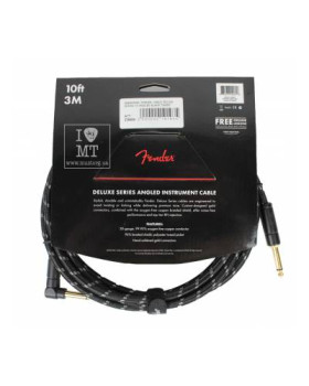 FENDER CABLE DELUXE SERIES 10' ANGLED BLACK TWEED Кабель інструментальний-foto3