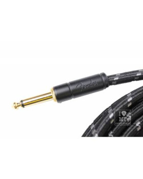 FENDER CABLE DELUXE SERIES 10' ANGLED BLACK TWEED Кабель інструментальний-foto4