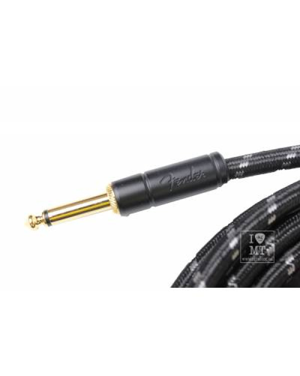 FENDER CABLE DELUXE SERIES 10' ANGLED BLACK TWEED Кабель інструментальний
