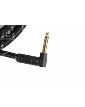 FENDER CABLE DELUXE SERIES 10' ANGLED BLACK TWEED Кабель інструментальний-foto5