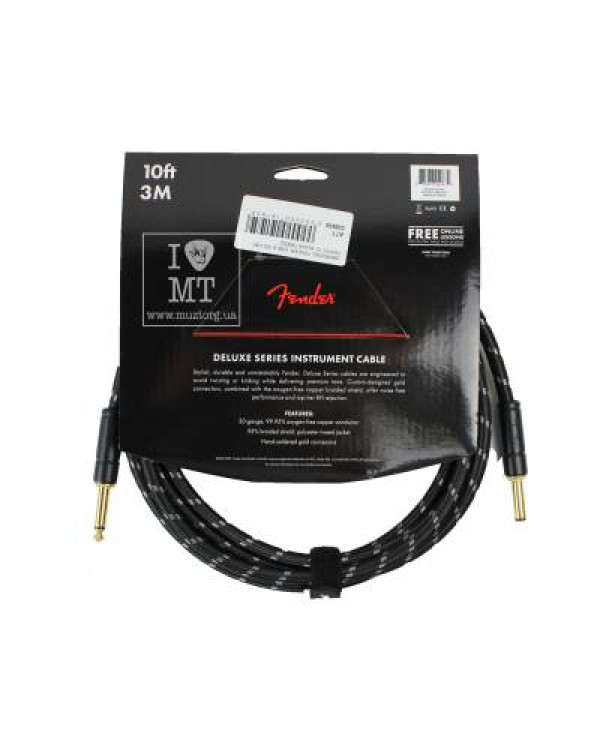 FENDER CABLE DELUXE SERIES 10' BLACK TWEED Кабель інструментальний