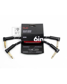 FENDER CABLE DELUXE SERIES 6" PATCHES (PAIR) BLACK TWEED Кабель інструментальний FENDER CABLE DELUXE SERIES 6" PATCHES (PAIR) BLACK TWEED Кабель інструментальний