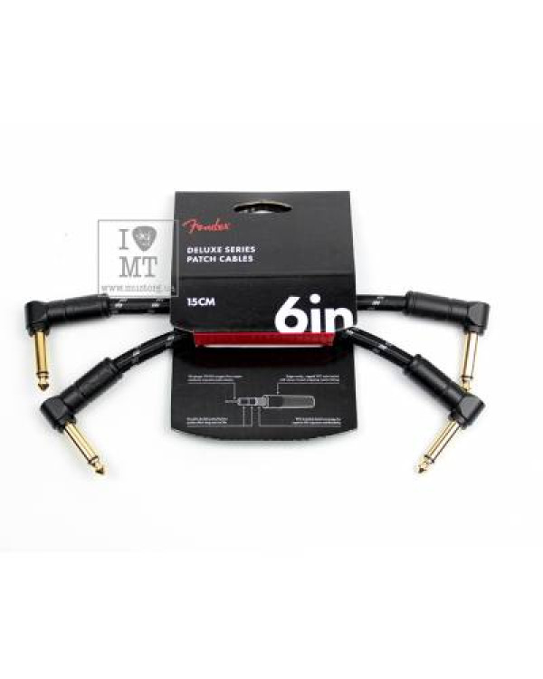 FENDER CABLE DELUXE SERIES 6" PATCHES (PAIR) BLACK TWEED Кабель інструментальний