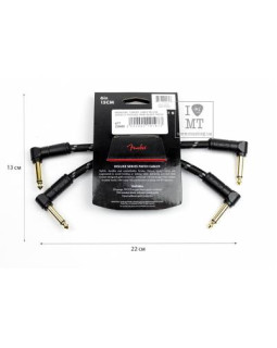 FENDER CABLE DELUXE SERIES 6" PATCHES (PAIR) BLACK TWEED Кабель інструментальний-foto2
