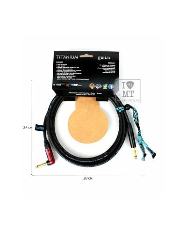 KLOTZ TITANIUM INSTRUMENT CABLE SILENTPLUG ANGLED 4.5 M Кабель інструментальний